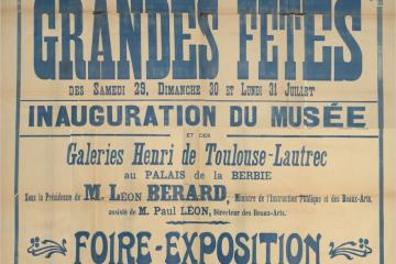 Affiche inauguration Inauguration de la Galerie Henri de Toulouse-Lautrec