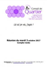 Conseil de quartier Lapanouse Saint Martin Caussels 3 octobre 2017