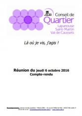 Conseil de quartier, compte rendu : Lapanouse Saint Martin Val de Caussels - 6 octobre 2016