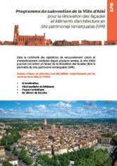 Programme de subventions de la Ville d'Albi pour la restauration de façades et éléments d'architecture en Site patrimonial remarquable  SPR