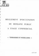 Règlement - Occupation du domaine public à usage commercial, terrasses et mobiliers